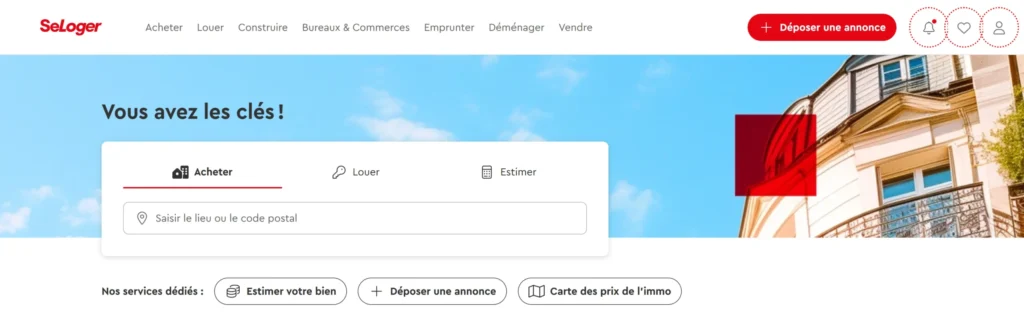 page d'accueil seloger.com