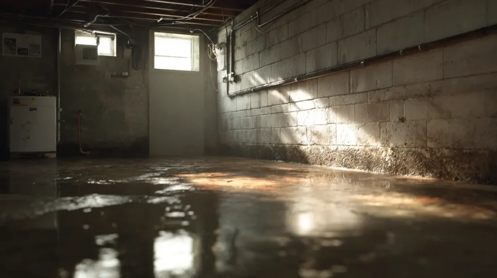 sous sol humide d'une maison