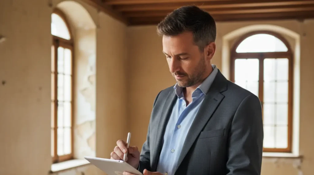 Acheteur professionnel en pleine estimation