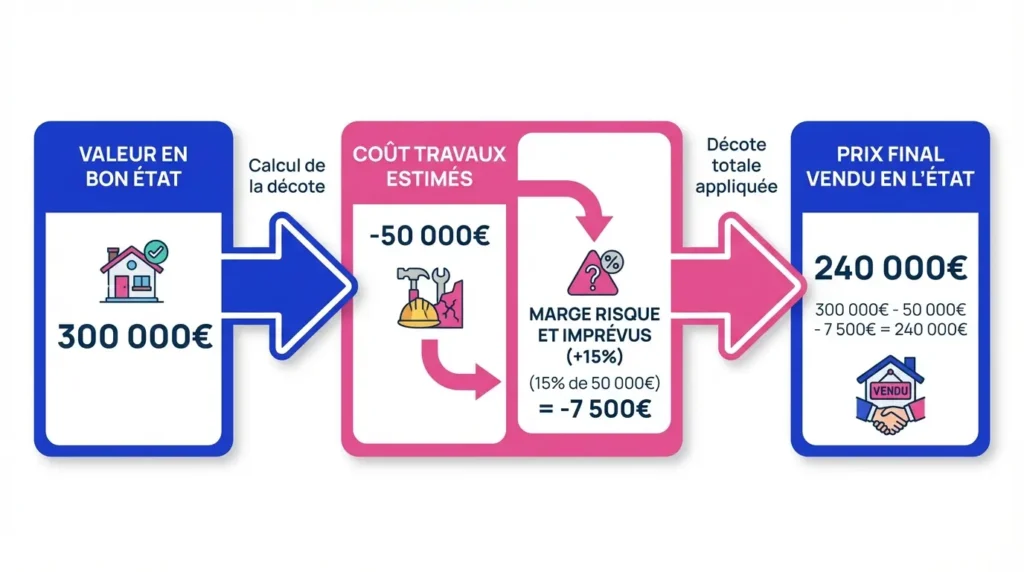 Chiffrage d'une décôte pour travaux
