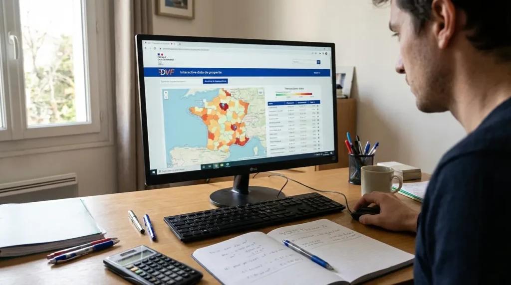 Consultation des prix des terrains sur internet pour fixer un prix de vente