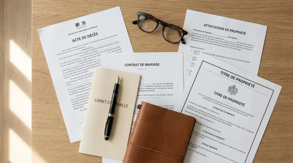 Pièce à fournir pour la succession d'un bien