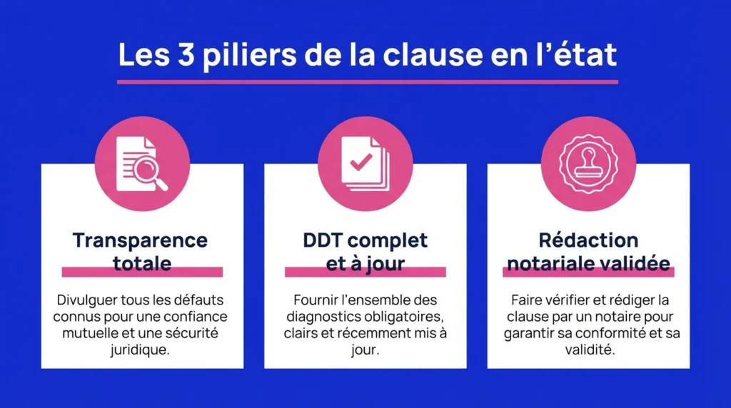 3 piliers de la clause en l'état