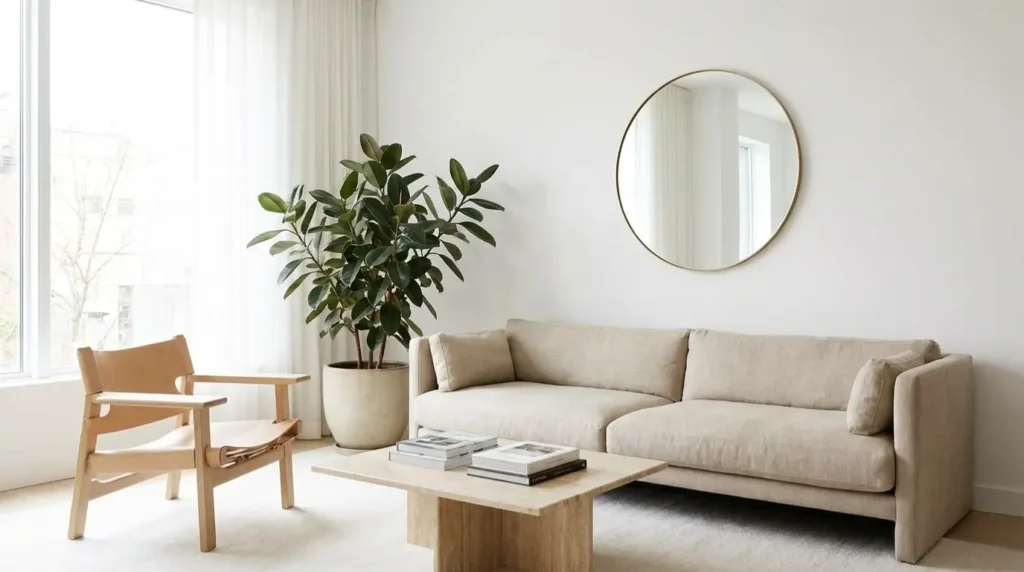 Salon sobre et dépersonnalisé