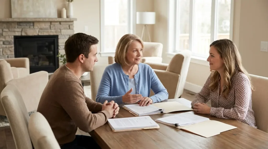 Dialogue d'une mère avec ses enfants pour trouver un accord de démembrement