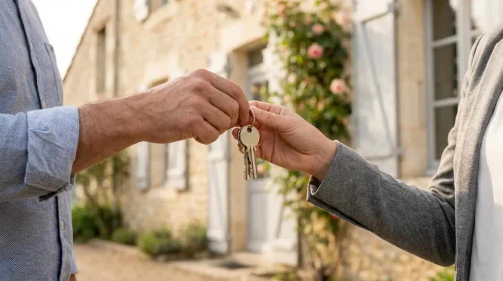 Remise des clés suite à la vente d'une maison
