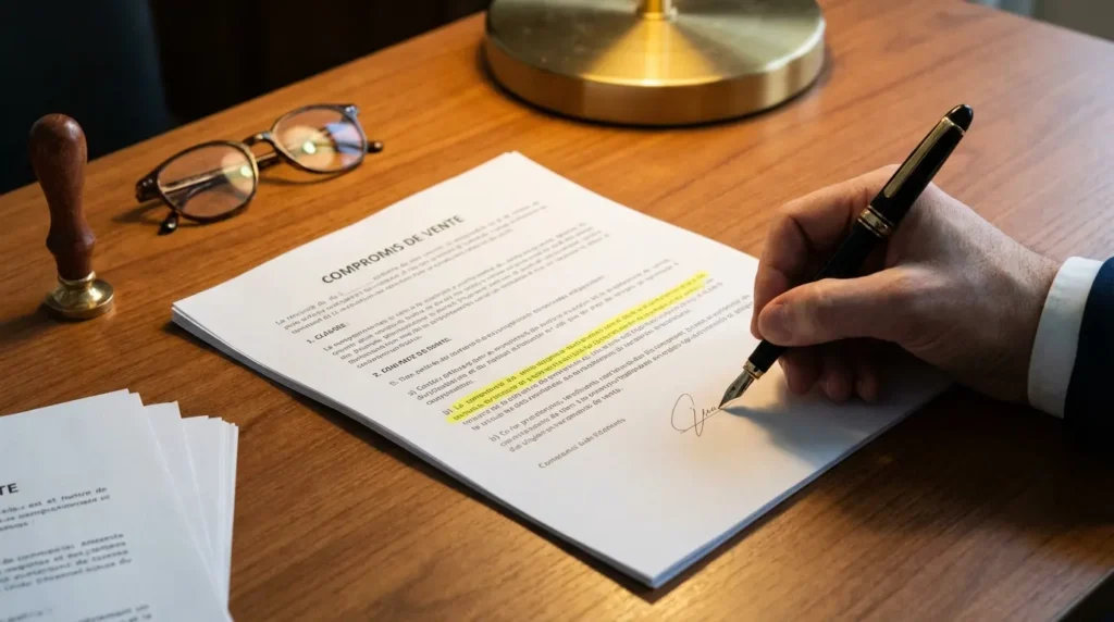 Signature d'un compromis de vente avec clause de vente en l'état