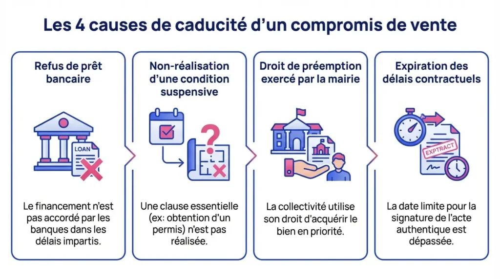 4 causes de caducité d'un compromis de vente