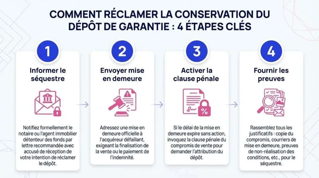 4 étapes pour réclamer la conservation du dépôt de garantie