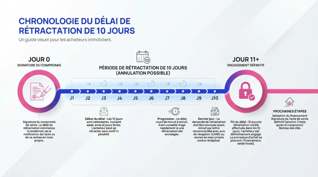 Chronologie du délai de rétractation de 10 jours