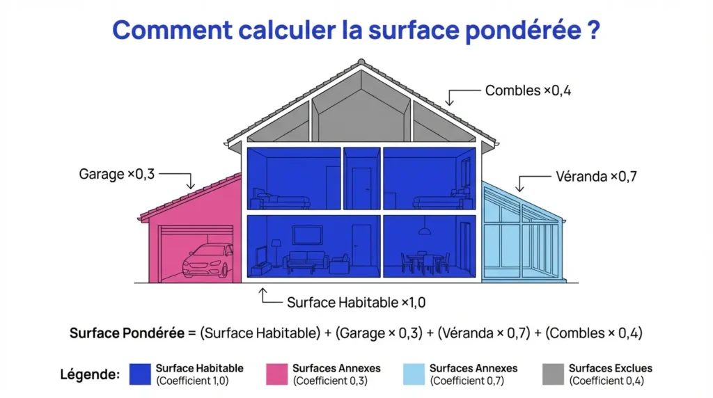 Comment calculer la surface pondérée ?
