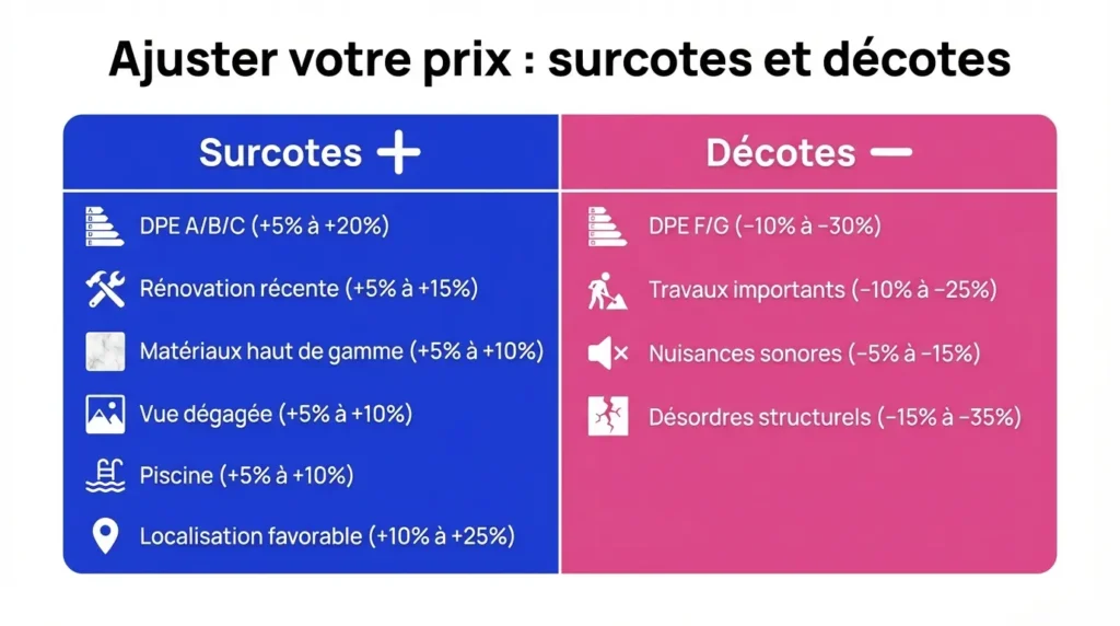 Facteurs de surcôte et d'écôte de prix