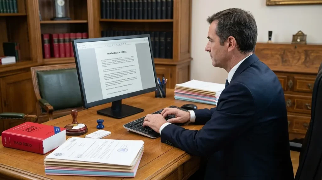 Notaire rédigeant l'annulation complète du compromis