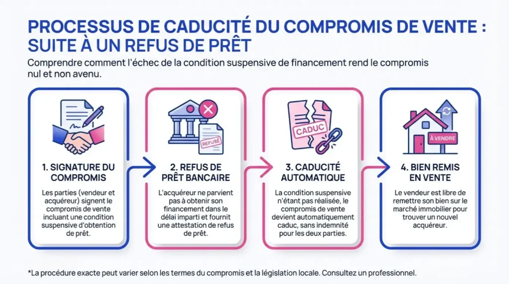 Processus de caducité du compromis de vente suite à un refus de prêt
