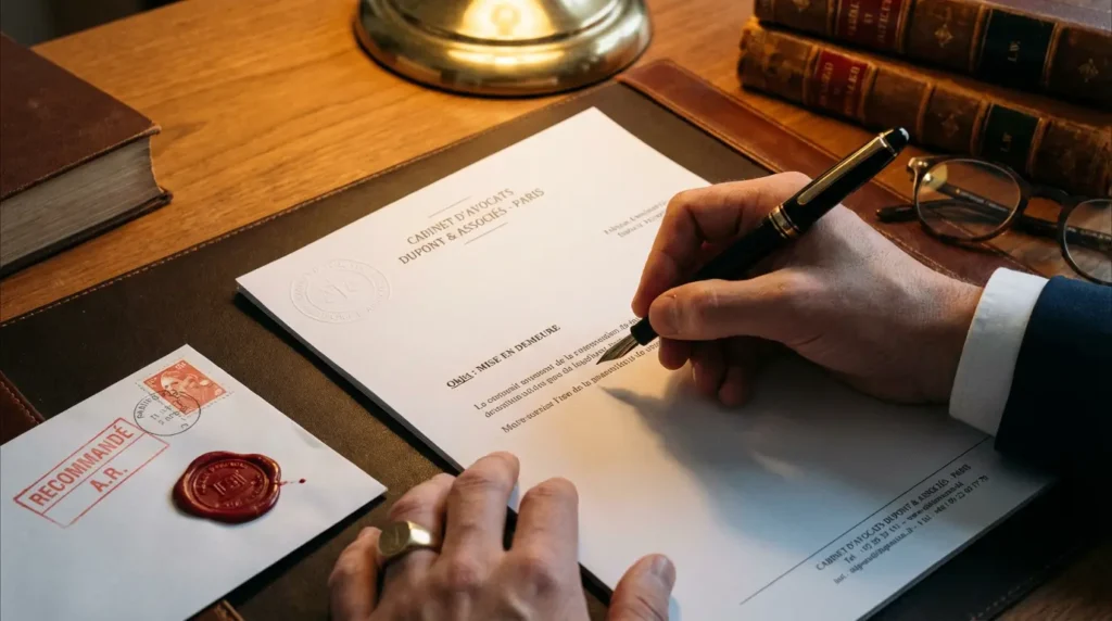 Réception d'une mise en demeure avec accusé de réception