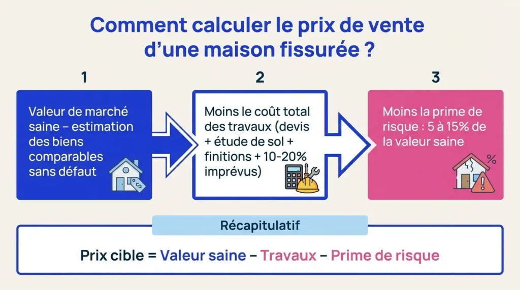 Cacul du prix de vente d'une maison fissurée