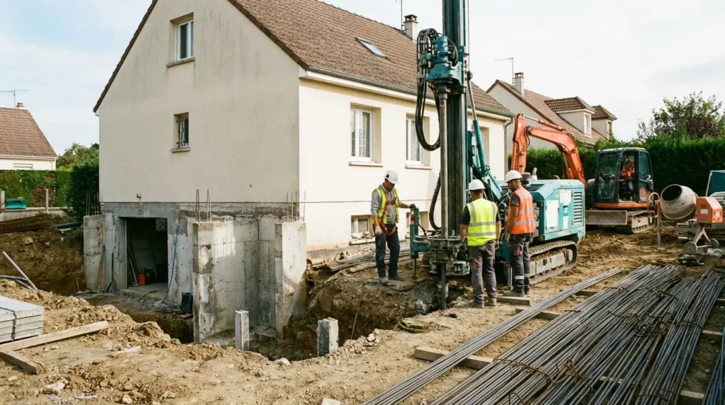 Chantier de réparation en sous oeuvre