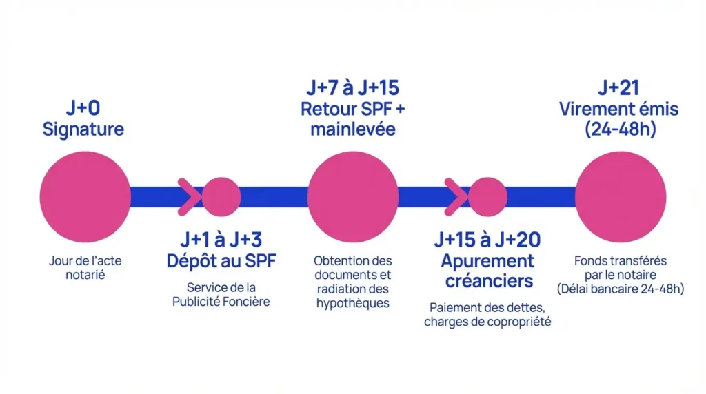 Chronologie pour la réception des fonds suite à une vente immobilière