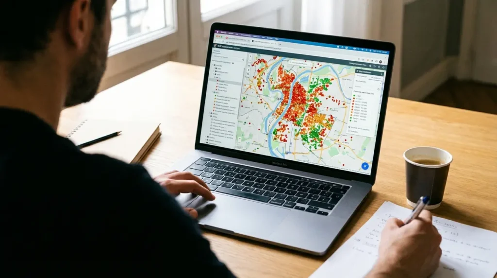 Comparaison des prix de vente dans une ville