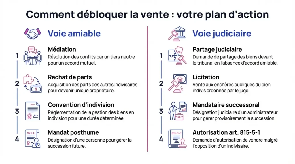 Etapes pour débloquer la vente suite à une succession bloquée
