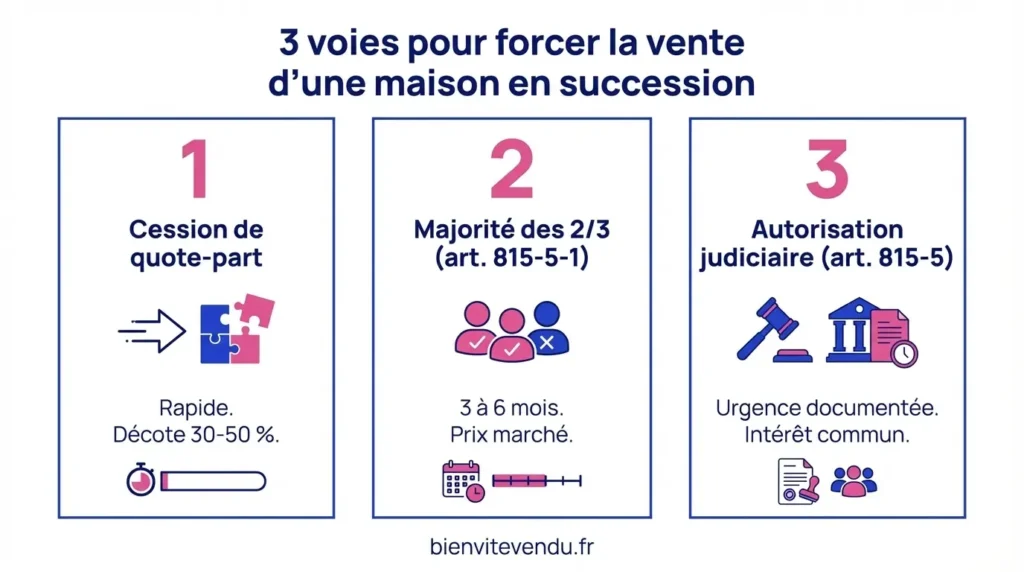 Les 3 voies pour forcer la vente d'une maison en succession