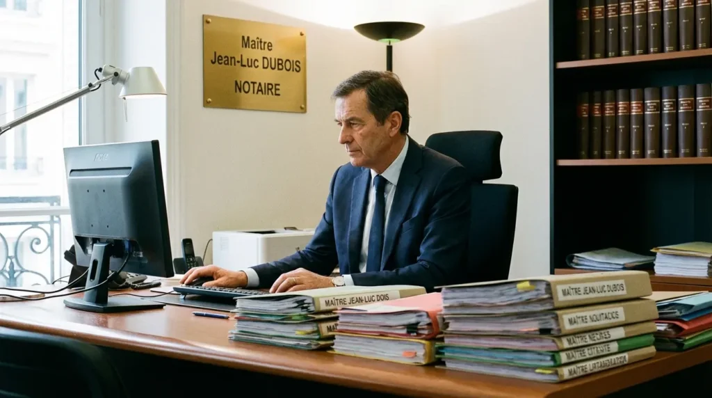 Notaire dans son bureau