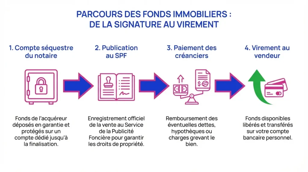 Parcours des fonds immobiliers entre la signature et le virement