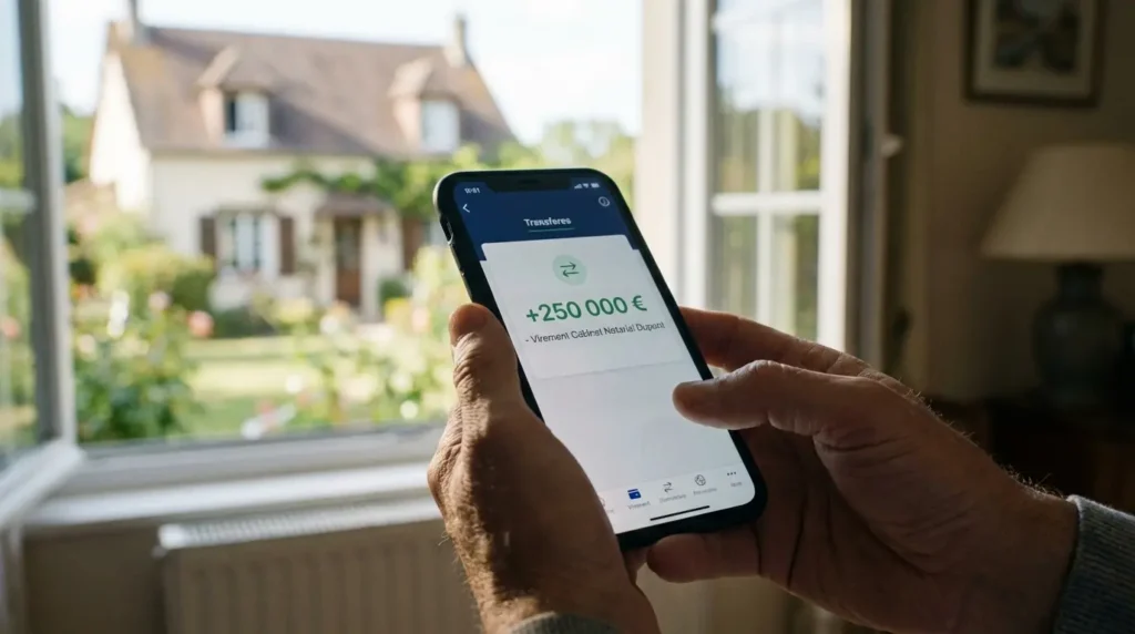 Virement bancaire après vente immobilière