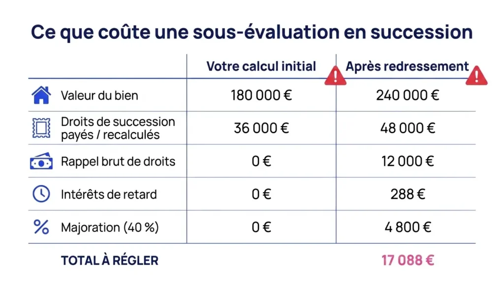 Ce que coûte une sous-évaluation en succession