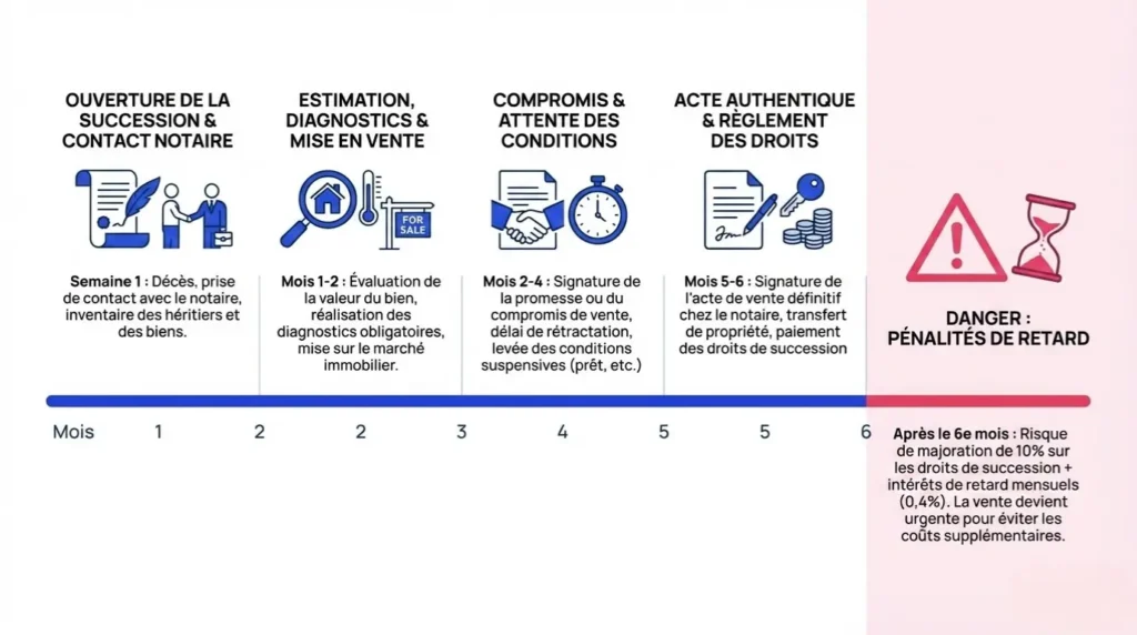 Chronologie des 6 mois pour payer les droits de succession