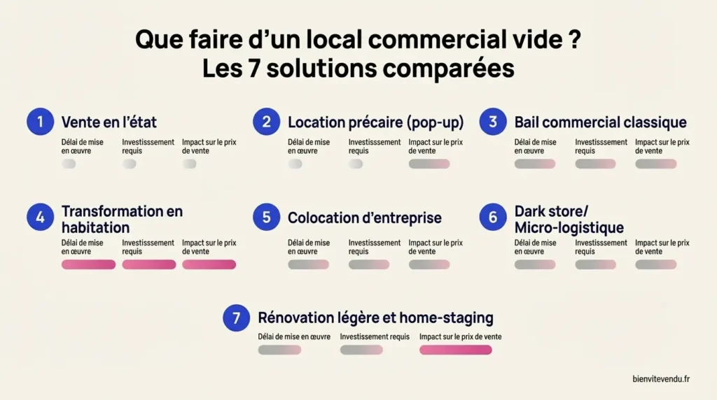 Comparaison des 7 solutions pour un local commercial vide