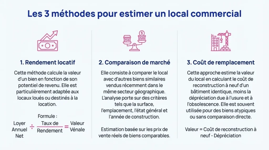 Les 3 méthodes pour estimer un local commercial