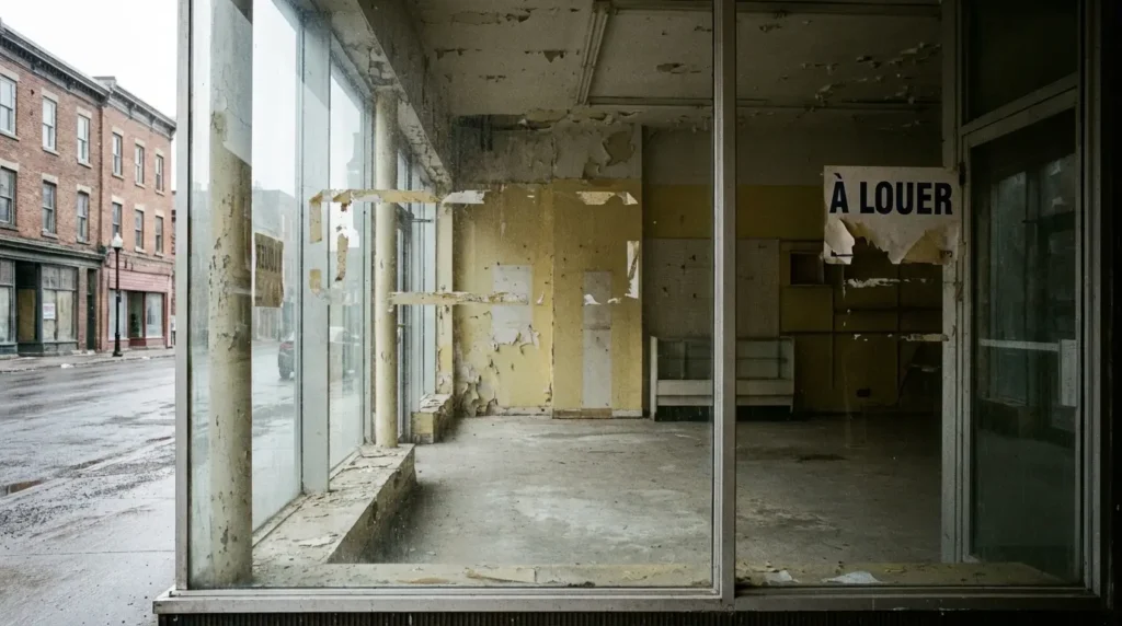 Local commercial vide et abandonné