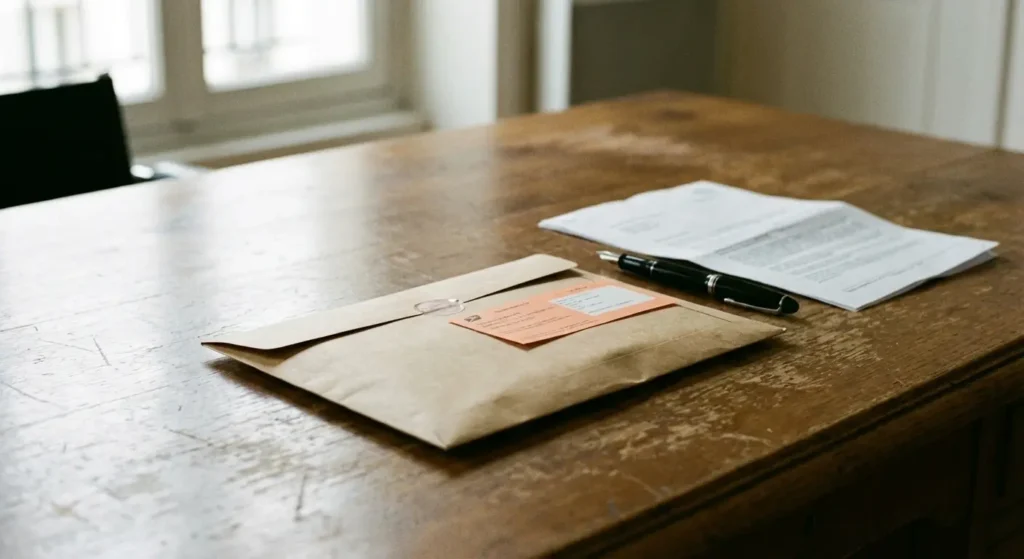 Réception d'un dossier immobilier par la poste