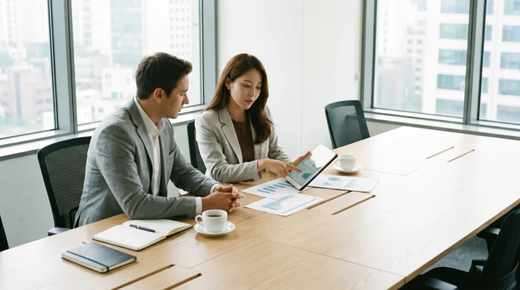 Réunion entre 2 experts de l'investissement immobilier