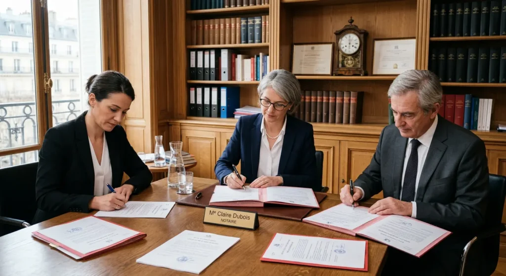 Signature d'acte chez le notaire