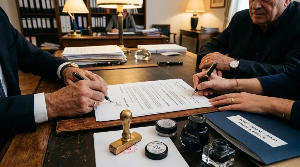 Signature d'un acte de vente avec transfère du bail