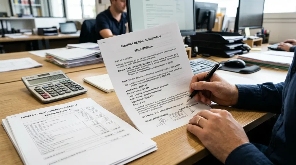 Signature d'un contrat de bail commercial