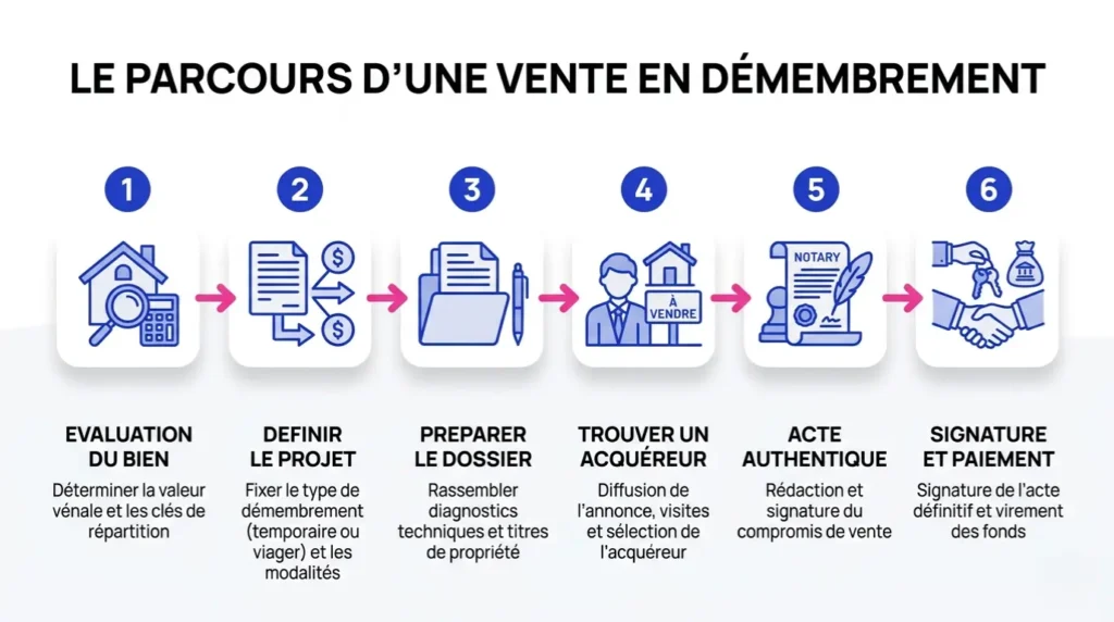 Parcours d'une vente en démembrement