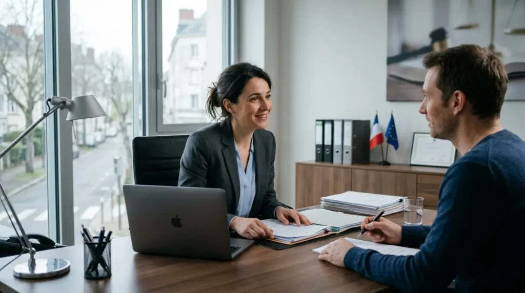 Réunion chez un professionnel immobilier