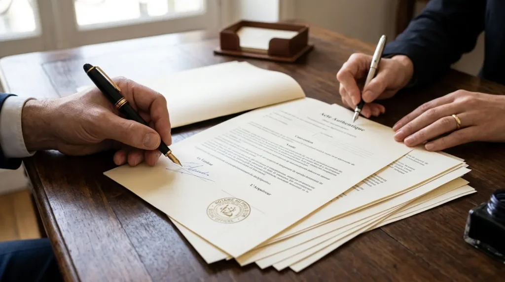 Signature d'un acte authentique