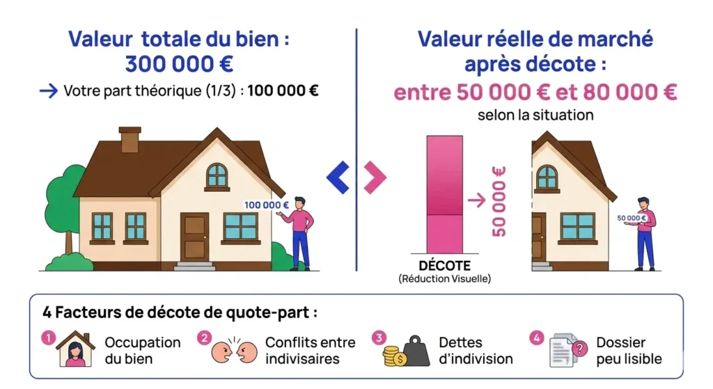Valeur d'un bien après décôte du marché