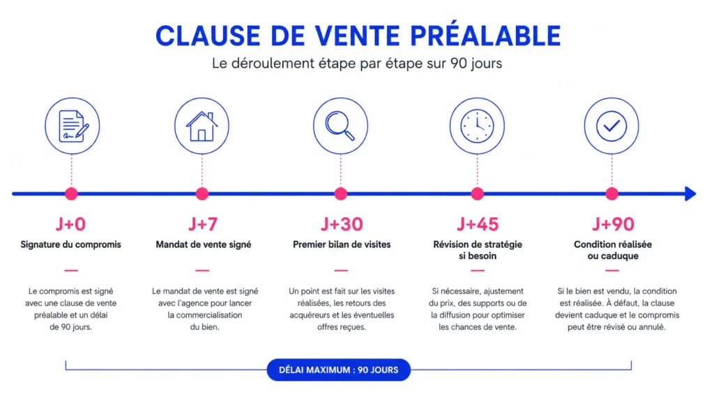 Déroulement étape par étape d'une vente avec clause préalable