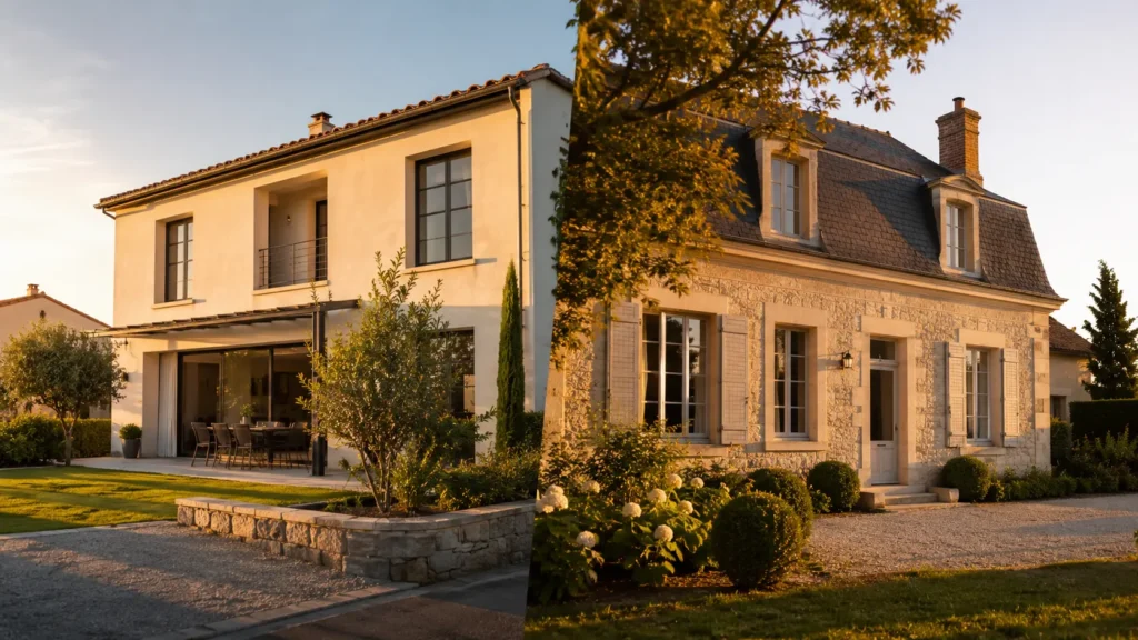 Deux maisons en opposition