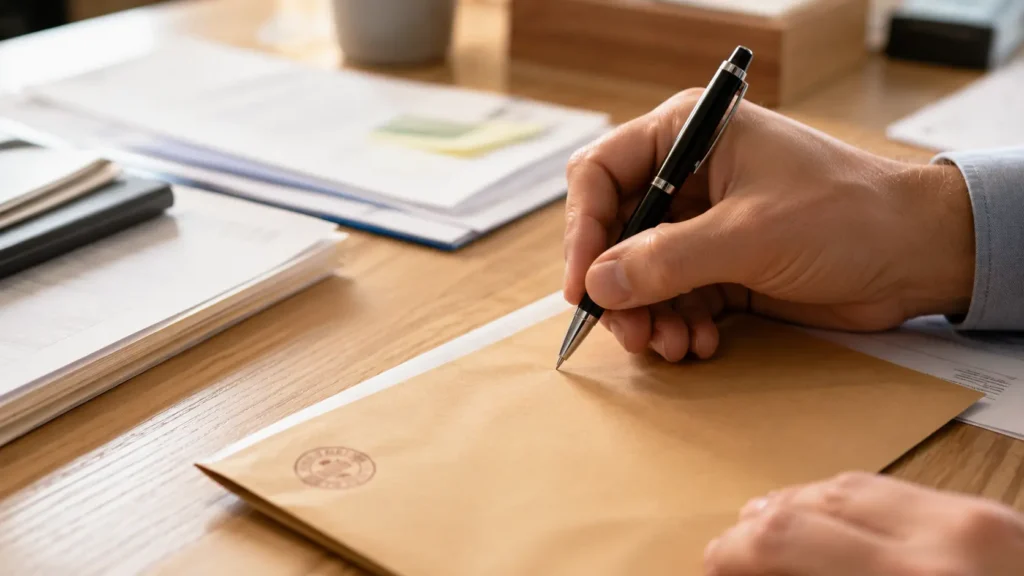 Envoie d'une lettre postale