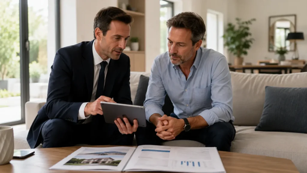 Rdv avec un agent immobilier pour vendre un bien hérité