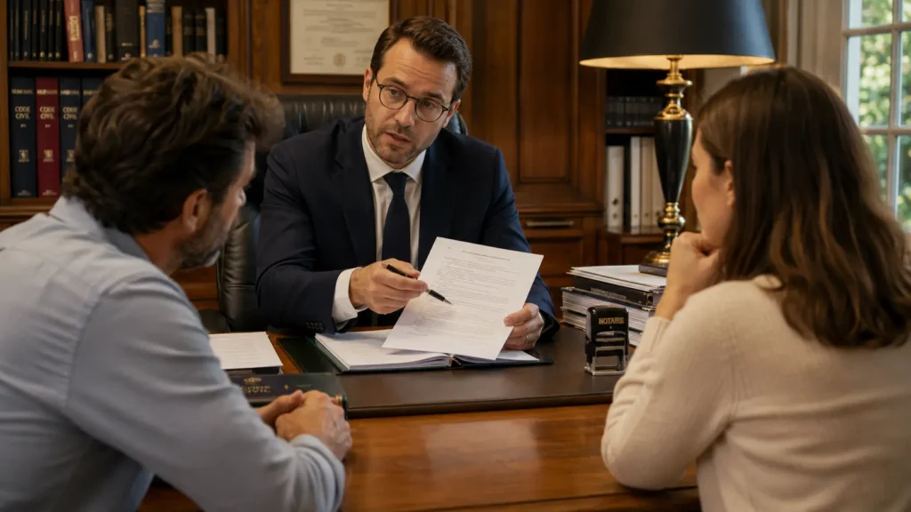 Rendez-vous chez le notaire pour une succession de bien immobilier
