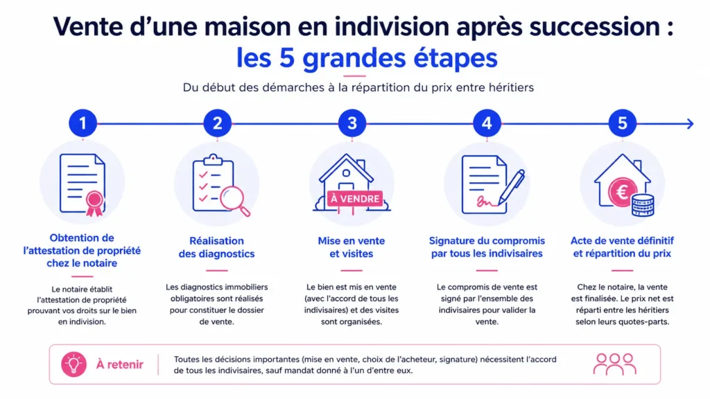 Vente d'une maison en indivision après succession en 5 étapes