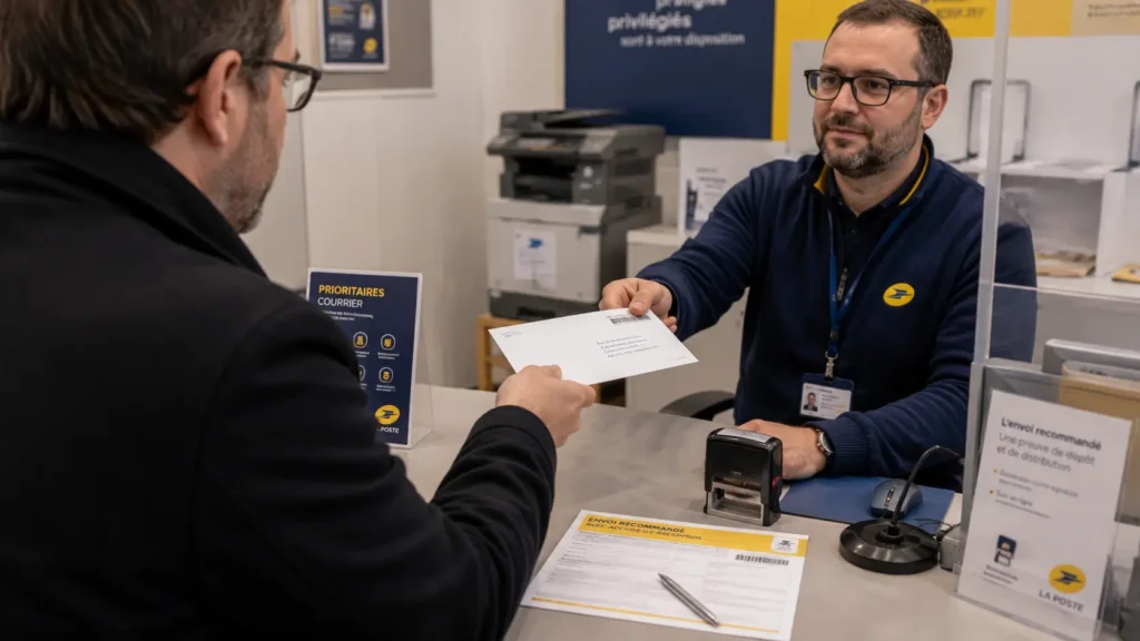 Dépôt d'une mise en congé à la poste