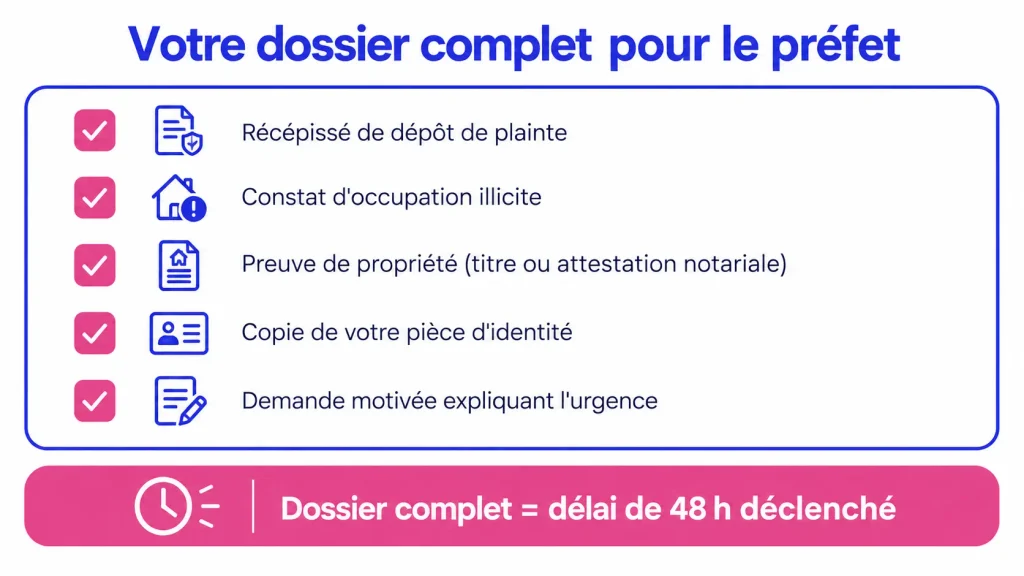 Dossier complet à envoyer au préfet en cas de squat